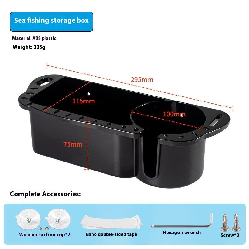 

Marine Storage Caddy Box Fishing Tool Holder Can Cup Holder Phone Drink Box Organizer Boat Yacht Pontoon Fishing Caddy Box чёрный