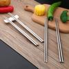 Stainless Steel Chopsticks Household Round Metal Chop Sticks Japanese Sushi Food Stick Kitchen Tableware Cutlery Sets