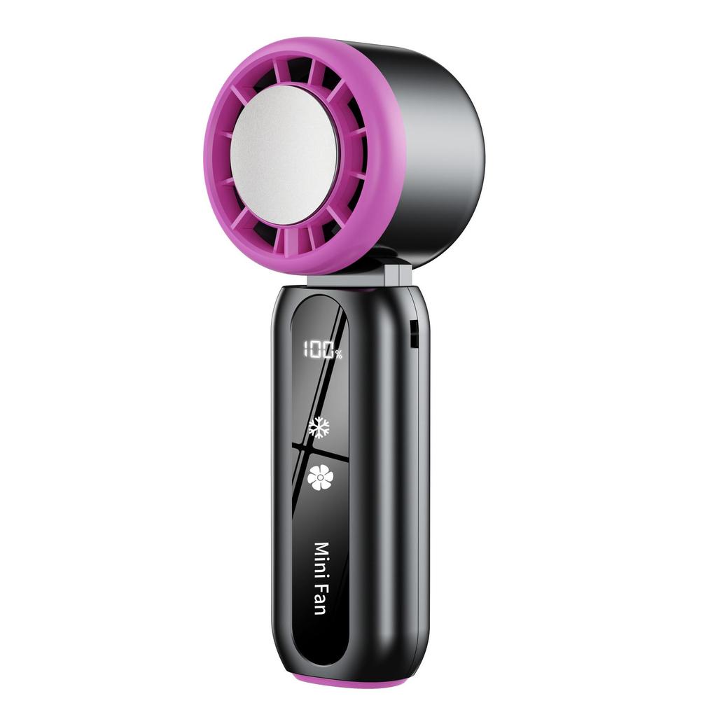 2026 Silent Mini Handheld Fan: 100-Speed Rechargeable with Cooling Ice Pack