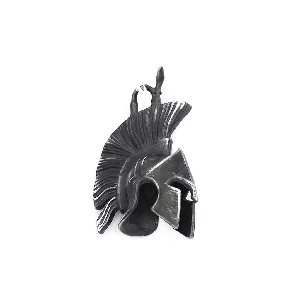 Vintage 3D Style Spartan Warrior Pendant Necklace Stainless Steel Fashion Unique Warriors Helmet Necklace For Men Amulet Jewelry