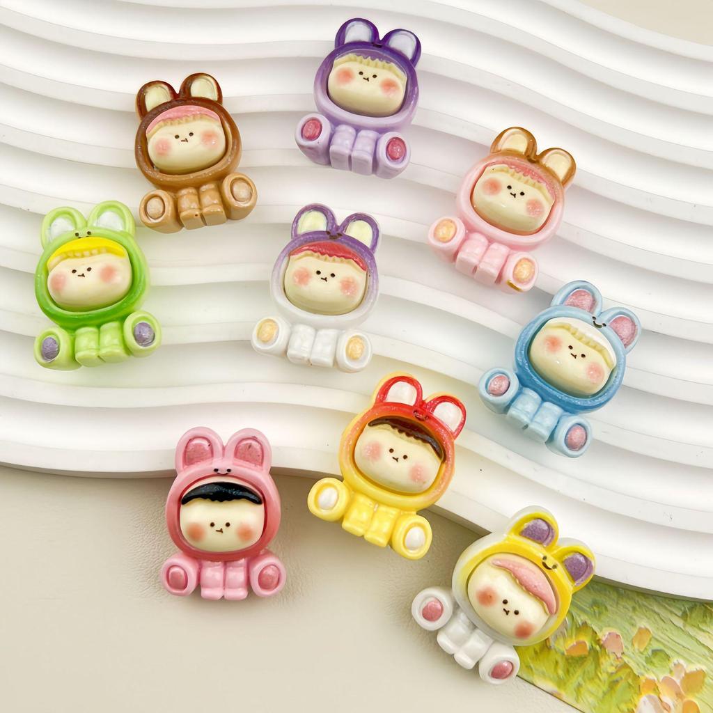 Cartoon Multicolor Glitter Animal Resin Accessories for DIY Jewelry, Keychains, Magnets, Hair Clips, and Ties