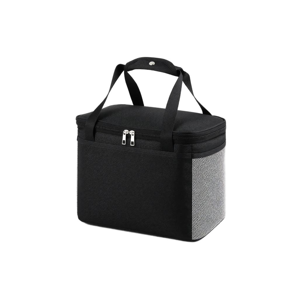 Fabric Zippered Lunch Bag with and Dual Handles for Work School Travel Picnic Use