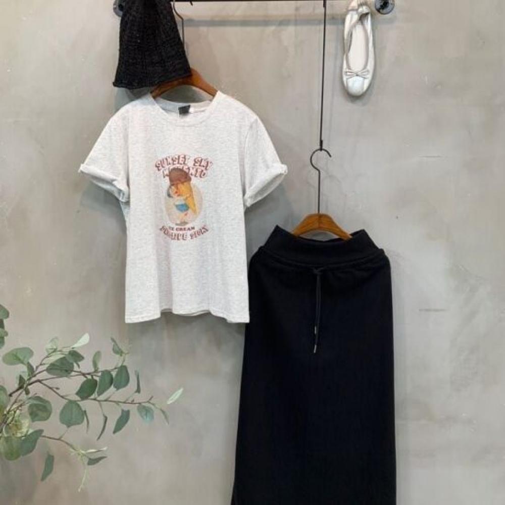 C S In THe Room Hamu baSiC bandIng H lIne Long Skirt 2Color