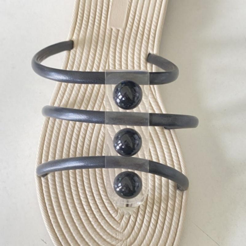 

Женские тапочки с жемчужным носком 43 чёрный