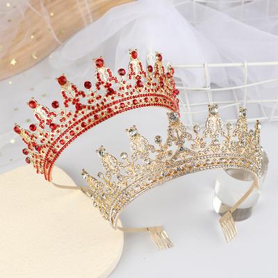 Luxury Alloy Crown Headband Bridal Princess Shiny Crown For Women Wedding Party Hair Jewelry Accessories