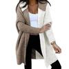 Color Block Hooded Knit Cardigan - Women's Mid-Length Outerwear for Autumn/Winter 2025