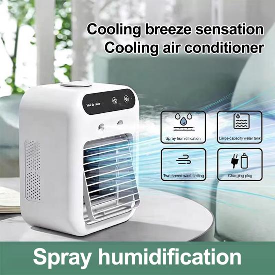 Tragbarer Klimaanlagenventilator, 2-in-1 Mini-Kühler und Luftbefeuchter, Leiser Persönlicher Kühlventilator für Zuhause, Büro, Außenbereich