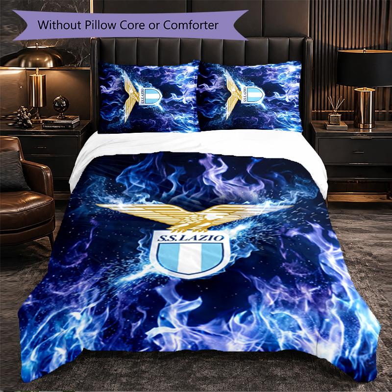 Biancheria da letto a tema Lazio FC Set 3 Pezzi Copripiumino Biancheria da letto decorativa per camera da adolescente Decorazione per la casa