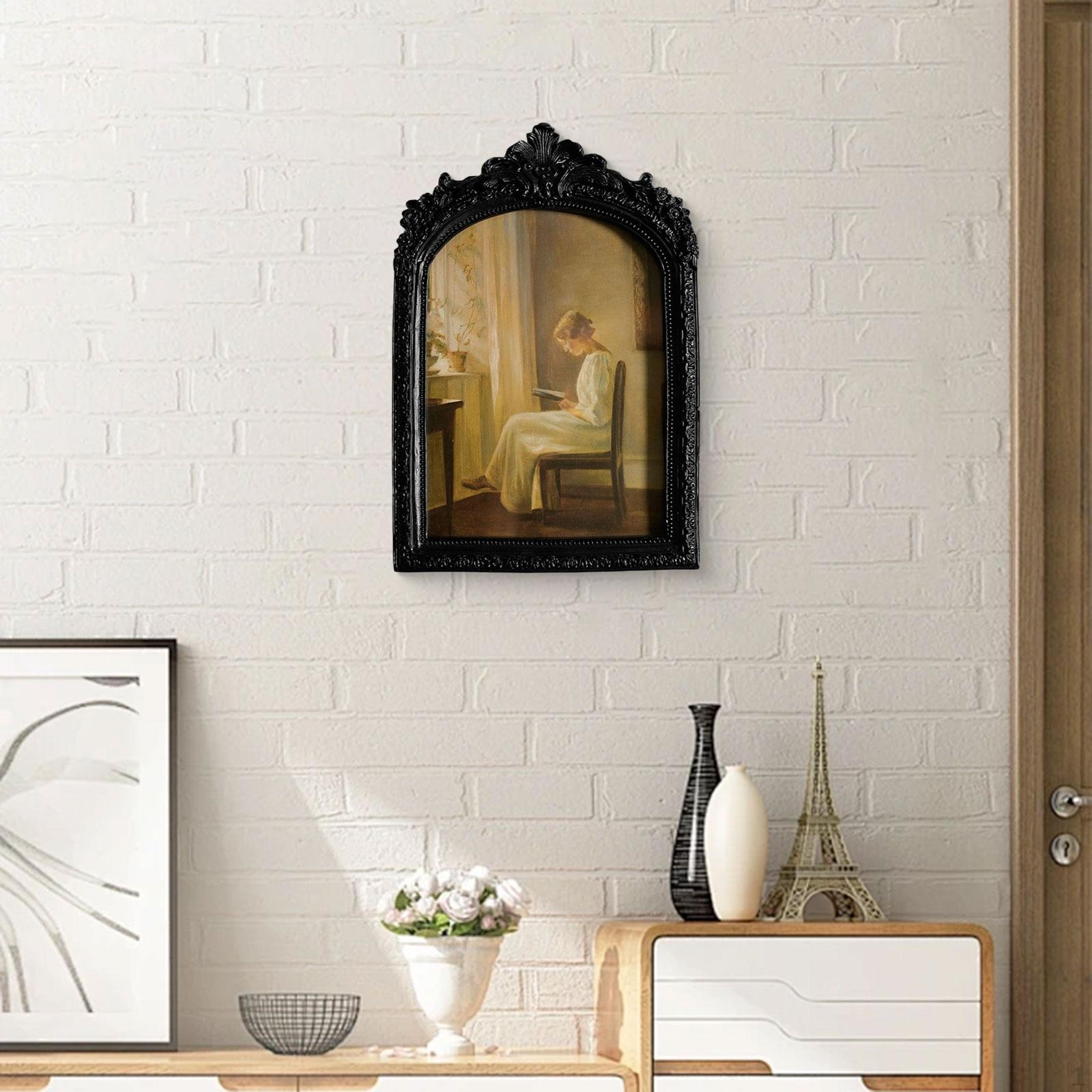 

15*20cm Baroque Photo Frame Ornament European Stylish Tabletop Wall Mounting Ornate Picture чорний