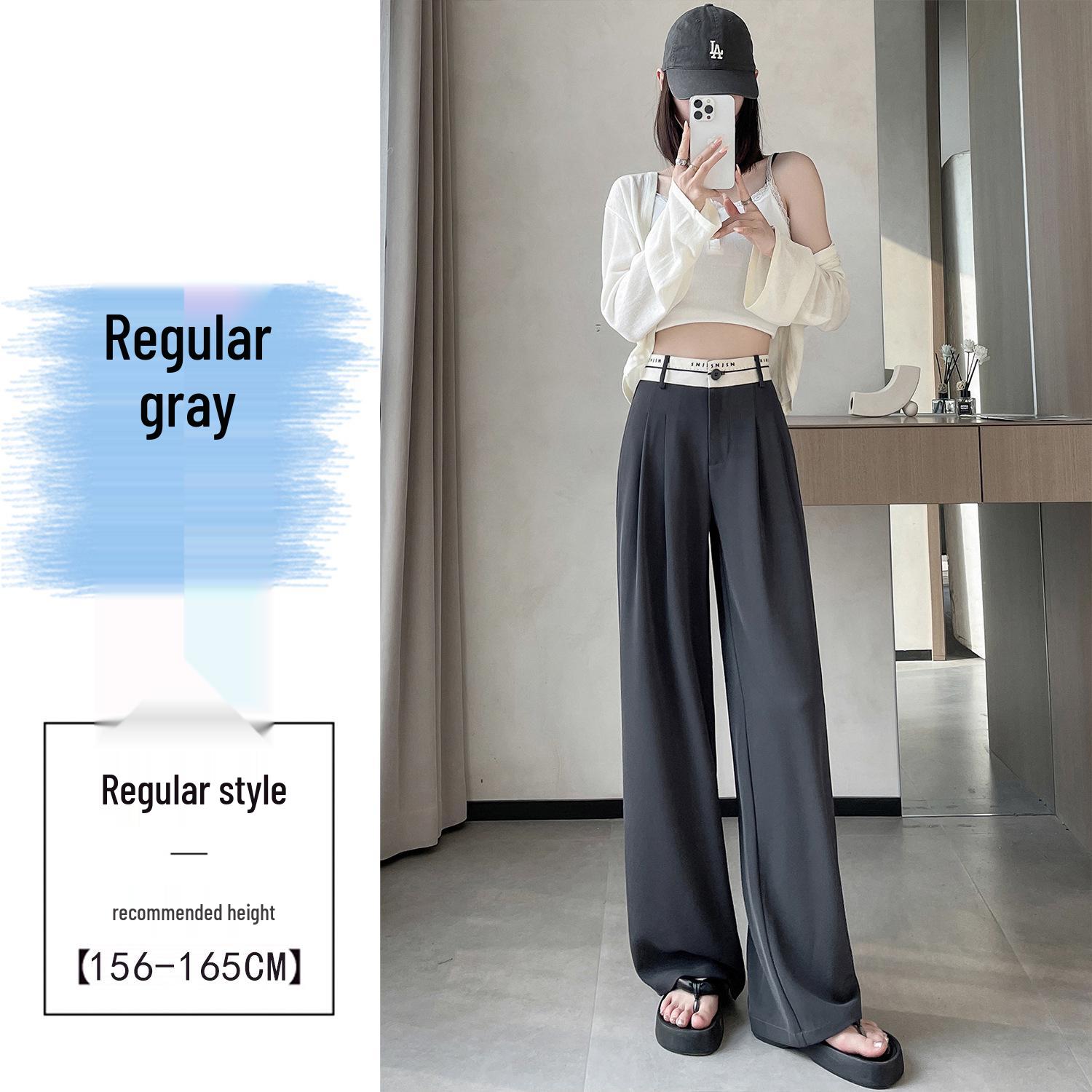 

White High Waist Wide Leg Summer Suit Pants for Women Medium