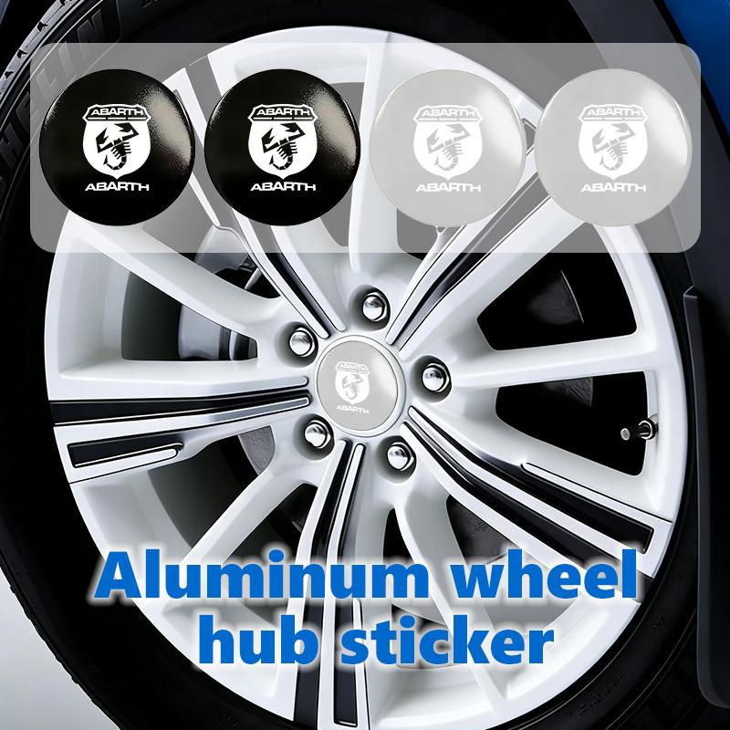 Car Emblem Wheel Hub Center Cap Stickers Tire Center Cover Badge Decal Accessories For Abarth FIAT FR 500 Punto Ducato Palio