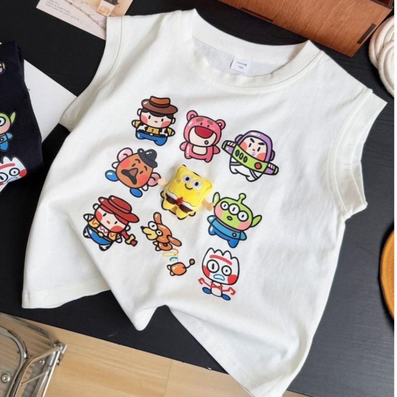 Summer Kids Cotton Sleeveless Vest Korean Round Neck Toddler Baby Breathable Undershirt 80