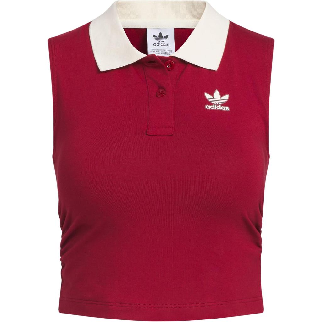 Adidas Originals Polo Padded Tank Top Short Sports Tight Collar Vest Women Tops KF4242