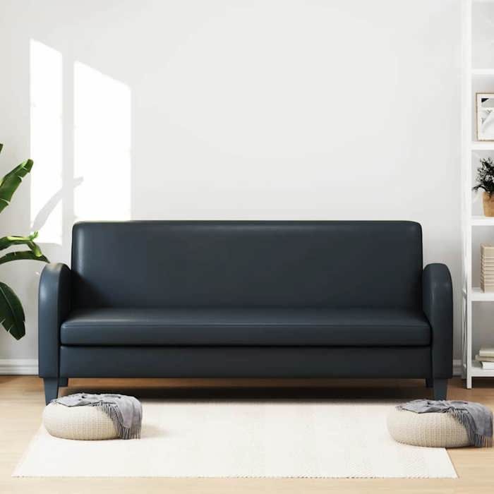VidaXL 3-seater Sofa Faux Leather Black