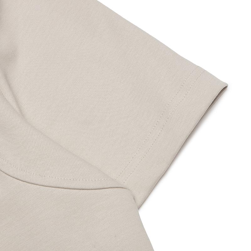 Fila Milano Series Casual Knit Short Sleeve Round Neck T-Shirt Women Tops Light-Khaki F11W515103FLK