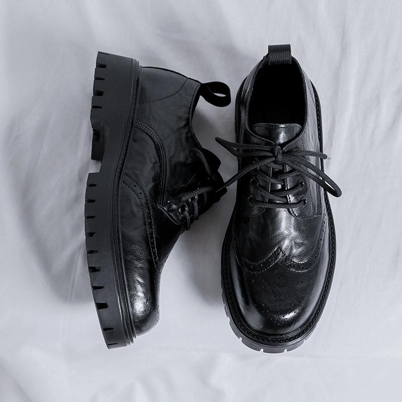 2024 Neu Modische Herren Schwarze Lederschuhe Gummisohle Rutschfest Herren Büro Business Kleider Ballerinas Herren Qualitäts-Lederschuhe