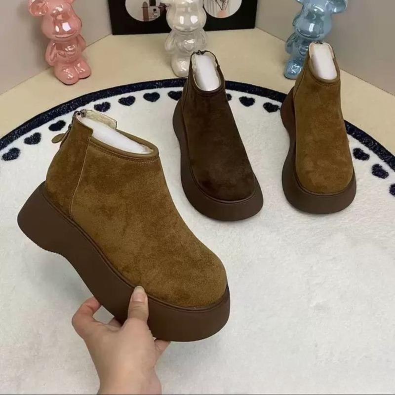 New Style Shoes: Thick-soled Snow Boots, Women's Shoes, Ankle Boots, Round-toed Casual Cotton Boots