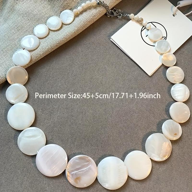 Bohemian Women's Necklace - Fashion Irregular Round Faux Shell Pendant Stylish Elegant Design Autumn Winter Statement Accessory