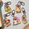 Luminous Capybara Resin Keychain Pendant for Backpacks and Gifts