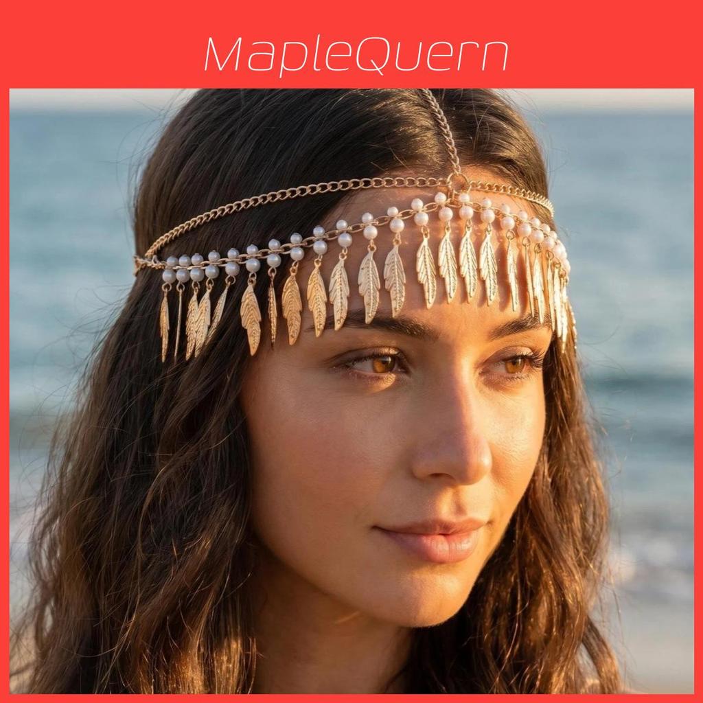 Fashion Gold Leaf Tassel Head Chain For Summer Vacation And Travel