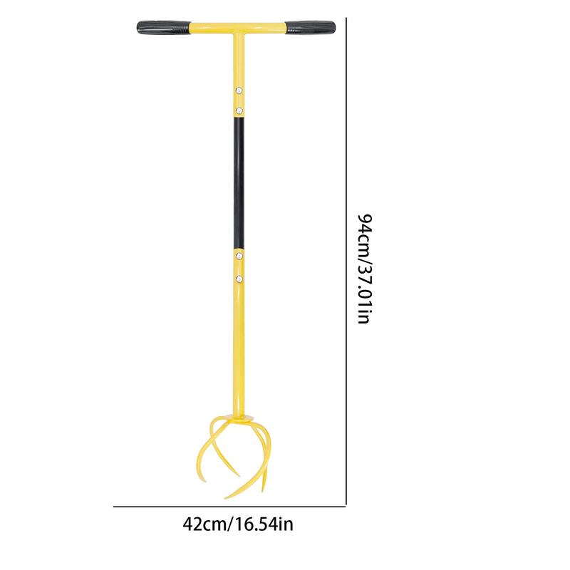 Tiller For Gardening Hoe Garden Tool T-Handle Gardening Hand Tools Rotary Cultivator Garden Tool Ergonomic Manual Tiller For