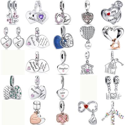 High Qualitycopper Love Family Tree Mom Daughter Charms Fit Original Bracelet Bead Trinket Diy Women Jewelry Gift