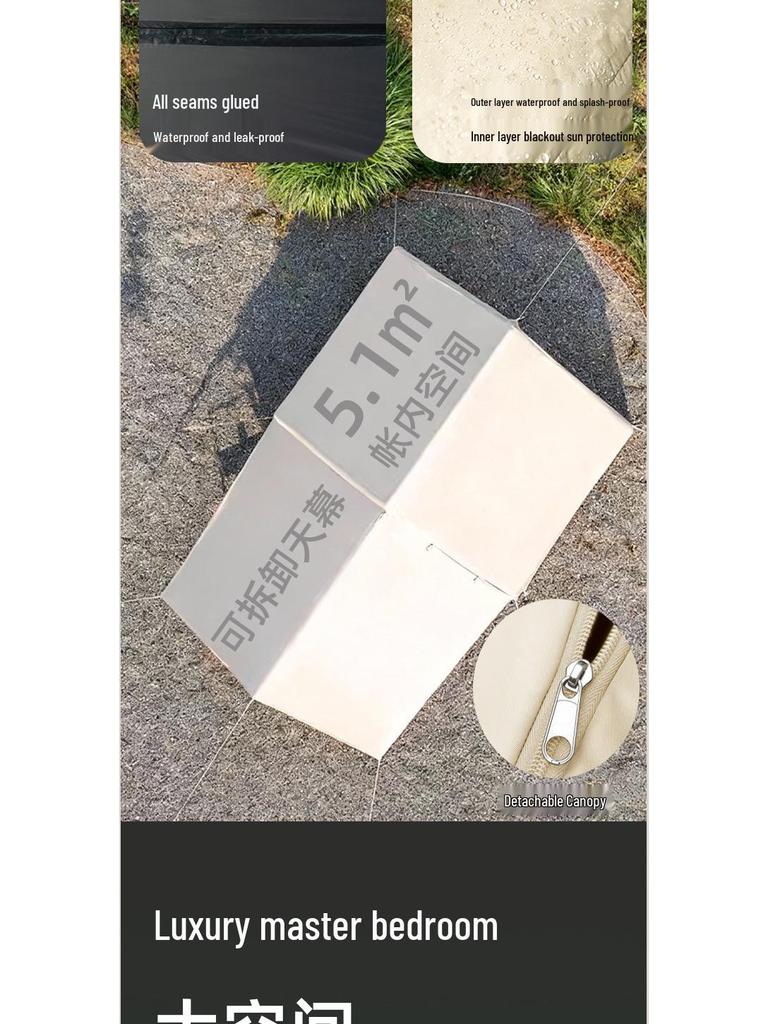 Automatic Inflatable Family Camping Tent with Sun Protection, Windproof & Waterproof Features