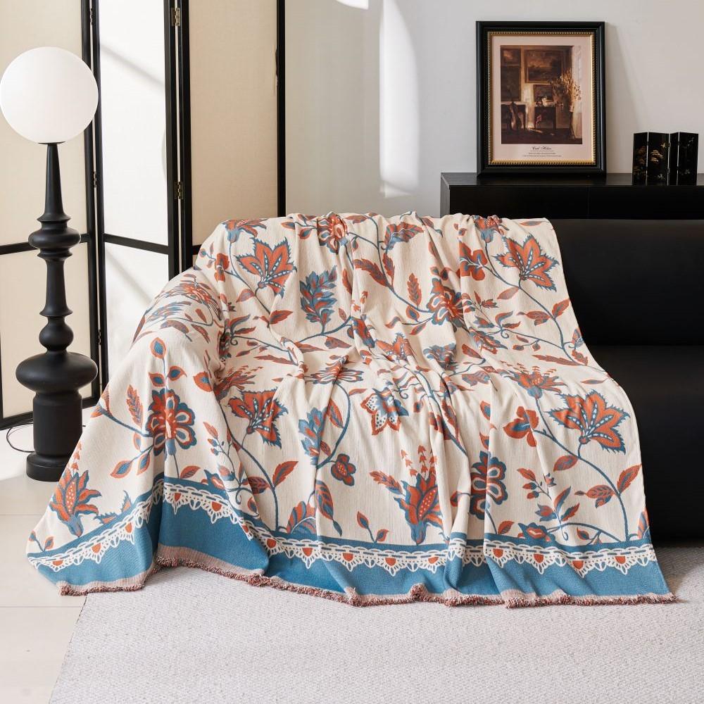 Cool Feeling Living Room Sofa Mat Throw Blankets  Flower Camping Picnic Blanket Cover Nordic Sofa Cover