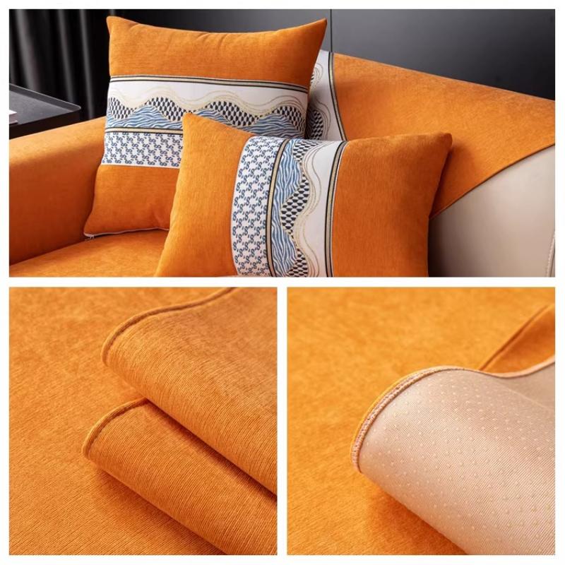 Herringbone Chenille Sofa Cushion Covers Anti-Cat Scratch Non-Slip Winter Couch Protector Cover for Sofa Living Room 1 Piece