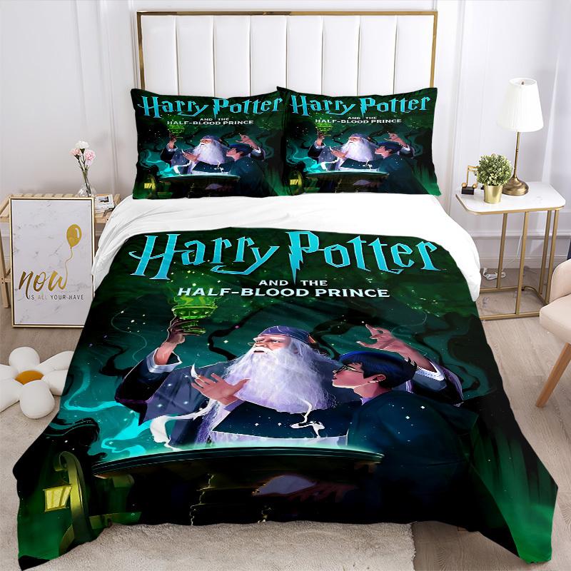3pcs Harry Potter Fantasy Adventure Bedding Set, Soft Polyester Duvet Cover and Pillowcases Seasons all suitable, Design for Bedroom L1003135