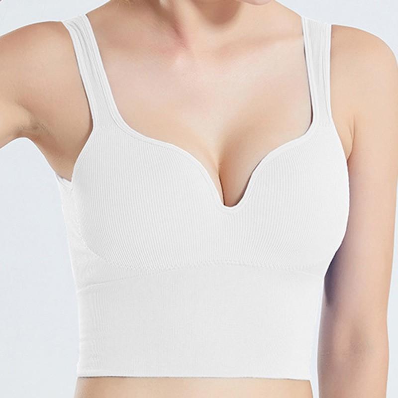 Seamless Wireless Sports Bra with 3D Shock Absorption Support Adjustable Straps Breathable Fabric for High Impact Activities