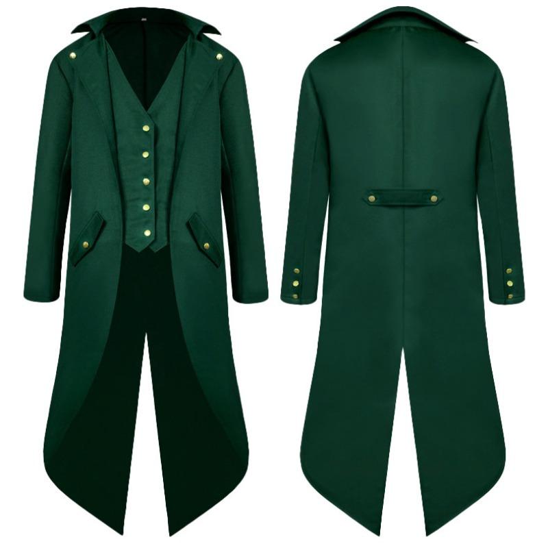 New men's clothing, medieval retro clothing men's medium and long punk retro tuxedo men's