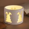 Hollow Easter Egg Rabbit Lamp Silhouette Silicone Mold Plaster Mold Epoxy Resin Casting Mold for Easter Decoration