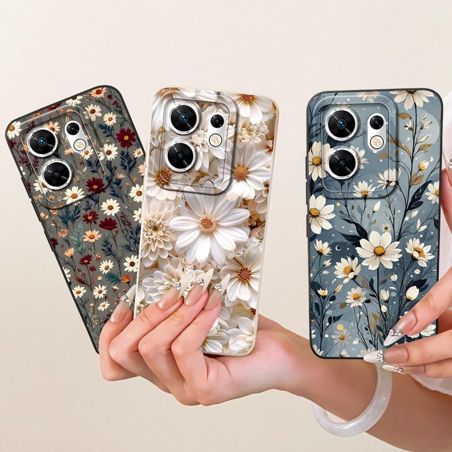 Fashion Painting Phone Case For Infinix Zero 30 4G 5G Zero X Neo X Pro Funda Soft Matte Silicone Bow Pattern Cartoon Cat Cover