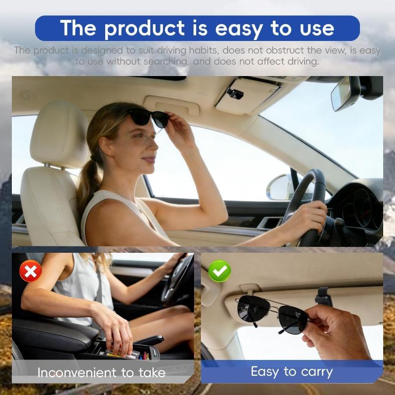Car Sun Visor Sunglasses Clip Holder Universal Stable Glasses Hanger Card Ticket Organizer Interior Storage Clip Car Accessories