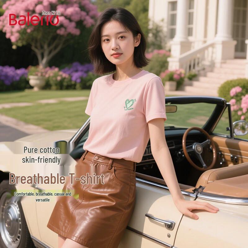 Baleno Women s Heart Print Cotton Short Sleeve T-Shirt 2XL