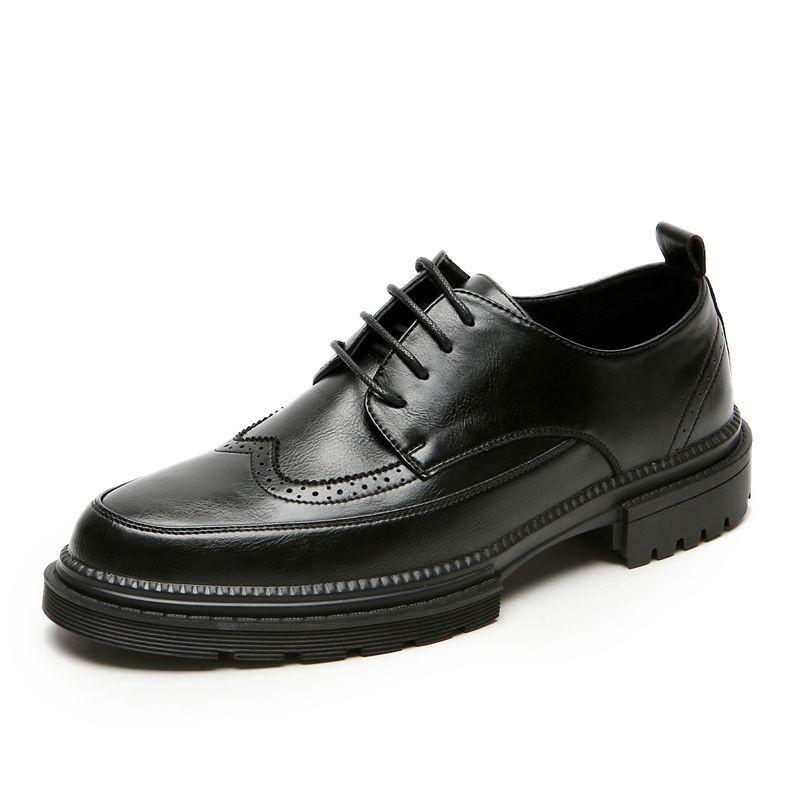 Mens Black Brogue Derby Shoes CasualStyle Oxford Office Wedding Daily Wear
