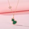 High quality Seiko agate gourd necklace Guochao niche white fritillary collarbone chain