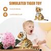 POPETPOP Tiger Plush Toy, Realistic, Year of the Tiger, 27cm, Fluffy Animal, Yellow, 27x15cm