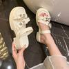Fashion Flower Slippers Casual Female Shoes Glitter Slides Platform Luxury 2025 Jelly Soft Crystal Floral Slippers
