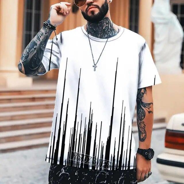 Sommer Männer T-Shirt Stil EKG Rot 3D Druck T-shirt Oansatz Hohe qualität