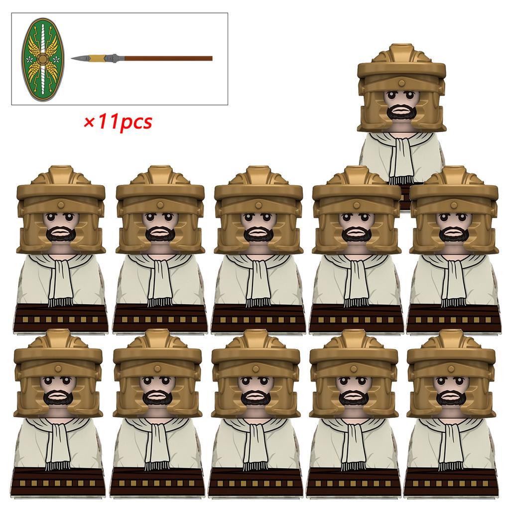 11/12pcs Medieval Military Rome War Action Figures Army Figures Building Blocks Helmet Weapons Accessories Kids for Toys Gifts