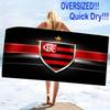 CR Flamengo Print Strandtuch, Großes Weiches Schnelltrocknendes Handtuch für Strand Camping Schwimmen