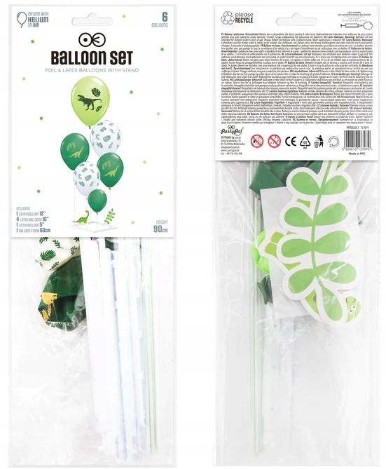 Dinosaur Birthday Stand + Balloons Set 6 Pcs