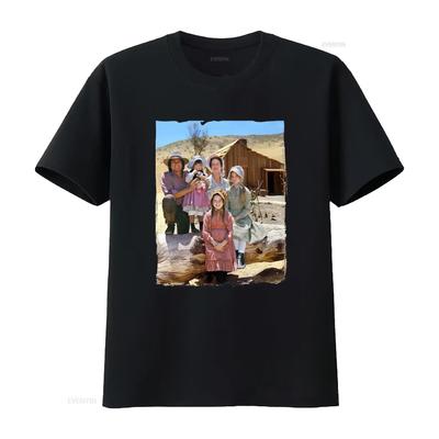 Little House On The Prairie T Shirt Family Portrait Vintage Print American Western Theme Unis