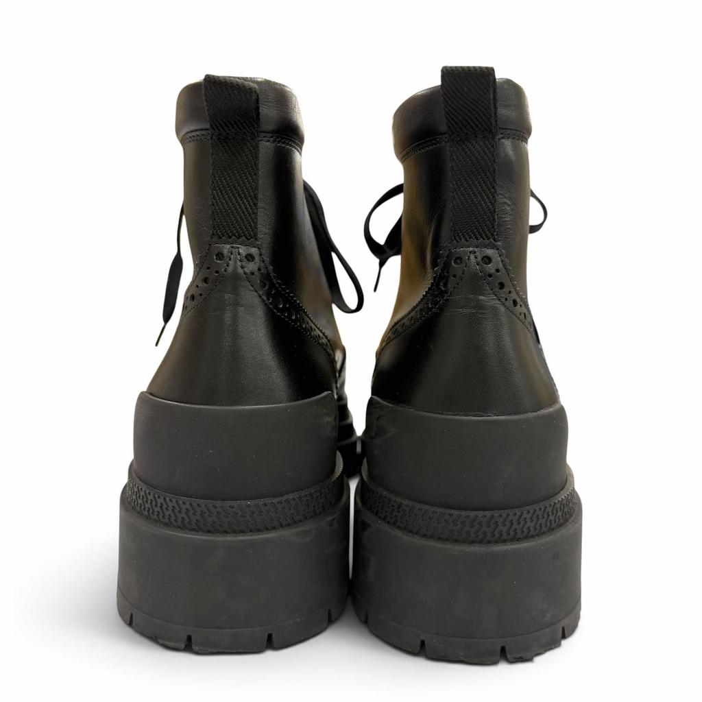 Great HERMES boots BOTTILLONS U-tip lace-up black leather mens 40 Used