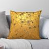Gustav Klimt Zlatá Květinová Povlak na polštář Polyester Len Samet Tištěný Zip Dekorativní Potah na polštář na pohovku 18"