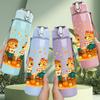 1PC Twin Ginger Cats Art 750ml Color Plastic Sports Water Bottle Leakproof Flip Straw Lid Suitable for Sports Office Home Use
