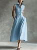 Europa und die Vereinigten Staaten 2026 Sommer neue Mode lässig Stehkragen Temperament Trend Stil Knopfkleid