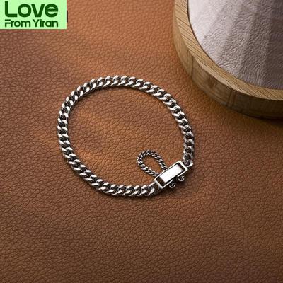 925 Sterling Silver Tankkedja Thailändskt Silver Armband För Kvinnor Män Justerbart Pararmband Smycken Gåvor S -B407